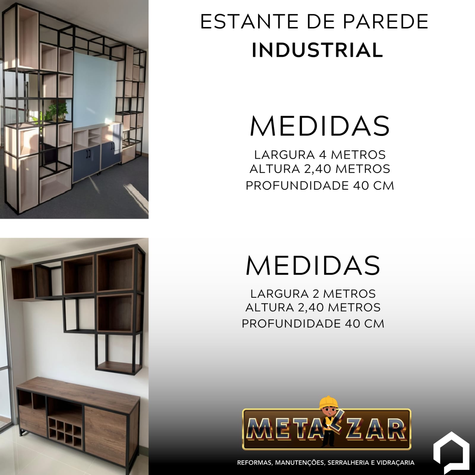 Estante de parede Industrial 