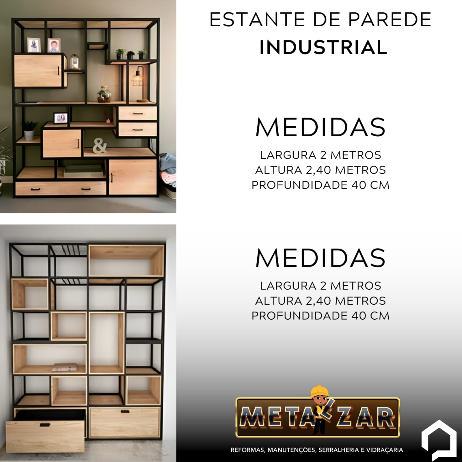 Estante de Parede Industrial 