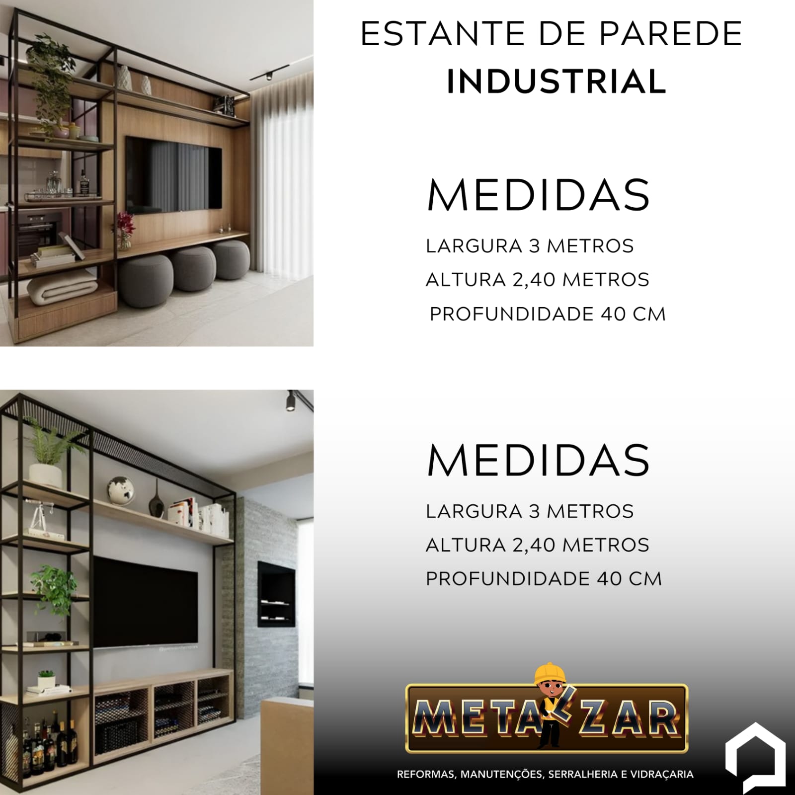 Estante de Parede Industrial 